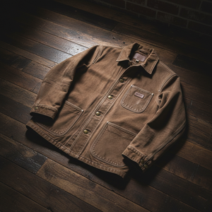 เสื้อโค้ทหนังนูบัคสไตล์วินเทจสำหรับผู้ชาย เสื้อแจ็คเก็ตแบบติดกระดุม สไตล์ช่างฝีมือ งานหนัก ผิวสัมผัสแบบเก่า  สำหรับงานอุตสาหกรรม - Product Image 4