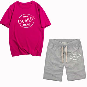 เซ็ตเสื้อยืดและกางเกงขาสั้นสำหรับผู้ชายชุดวิ่งลำลองผ้าฝ้ายออกแบบโลโก้ได้ตามต้องการฤดูร้อน - Product Image 3