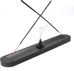 ที่ใส่ธูปไม้ชิงชันงานทำมือหรูหราพร้อมที่ดักเถ้าสำหรับน้ำมันหอมระเหยและศาสนาของตกแต่งบ้าน - Product Image 1