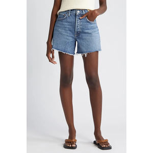 New Arrival Summer Casual Woman Shorts Button <b>Slim</b> Fit Distressed Acid Washed Cotton Breathable Cargo <b>Jeans</b> for Women - Product Image 1