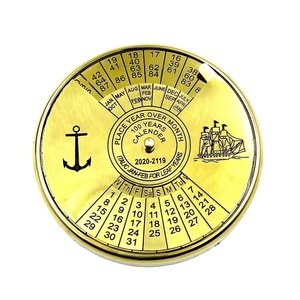 Brújula de latón macizo hecha a mano, Funda de cuero con calendario perpetuo, equipo náutico, viajeros, campistas, coleccionistas de bolsillo - Product Image 5