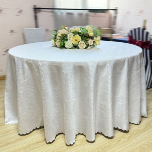 Wholesale Modern Round Woven Polyester Oilproof Customizable Luxury High Jacquard Elegant Tablecloth For Wedding Banquet - Product Image 1