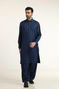 Ensemble Salwar Kameez décontracté pour homme, bleu royal, nouvelle mode, vêtements pakistanais, indiens, islamiques, en coton, design respirant, poches latérales - Product Image 5