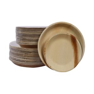 Assiette de palmier pur et biologique 100% Areca plat jetable à haute demande pour exportateur indien de service de fête - Product Image 6