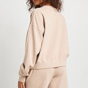 Ensemble de survêtement pour femmes, doux, respirant et durable, couleurs/tailles personnalisées, vêtements d'hiver confortables, deux pièces / coupe ample avec logo - Product Image 5