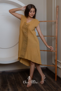 Boho abstrait aquarelle Spaghetti sangle mi-longue robe d'été femmes léger maillots de bain robe col rond sans manches Midi - Product Image 3