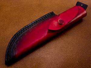 OEM personalizable hecho a mano de acero de Damasco cuchillo Skinner hueso mango cuero vaina Wangi madera torcida patrón-grado al por mayor - Product Image 5