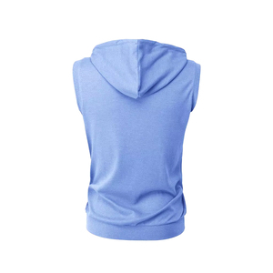 Sweat à capuche sans manches en coton 100% pour hommes pull oversize à épaules dénudées Streetwear vêtements de fitness de grande taille pour l'été - Product Image 5