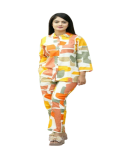 Vente chaude printemps et été adapté aux vêtements pour femmes décontracté imprimé deux pièces ensemble coréen BSY co-ords ensemble (haut et bas) - Product Image 1