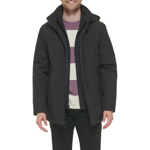 Chaqueta de invierno para hombre resistente al agua y al viento con capucha personalizada sostenible Split Letterman Bomber rompevientos abrigo ligero - Product Image 2