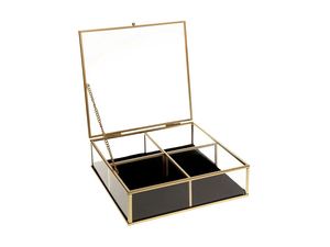 Boîte à bijoux en métal et en verre au design compact permettant un rangement peu encombrant pour les collections de bijoux personnels - Product Image 4