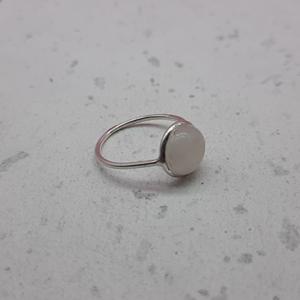 925 Sterling Silver Dainty Diamond Ring Bohemian Bezel Thin Band Moonstone Gemstone Artisan Crafted Wedding Jewelry for Party - Product Image 4