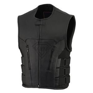 Chaleco de Cuero para Motocicleta sin Mangas, Resistente, para Uso en Exteriores, Moda Motociclista, Viajes de Aventura, para Hombre - Product Image 1