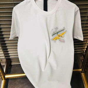 Camiseta de Manga Corta para Hombre, Talla Grande, de Seda/Algodón, Anti-Pilling, Cuello Redondo, Casual, Transpirable, Ecológica, 300 Gramos, Diseño Animal, OEM, ODM - Product Image 2