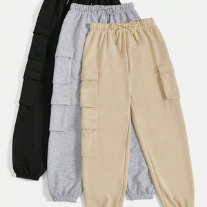 Men's Casual Customizable Pocket Sweatpants with Solid Drawstring Waist Fully Men's Pants & Trousers - Product Image 1