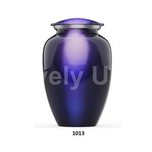 Urnas para adultos de cremación de aluminio de mármol verde con tres bandas plateadas para cenizas humanas Bolsa de terciopelo gratis - Product Image 3