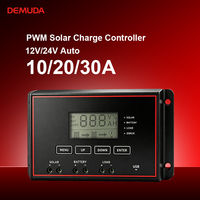 Contrôleur de charge solaire 12v24v PWM, contrôleur de charge solaire 10a 20a 30a, contrôleur de charge MPPT équipé d'un port USB
