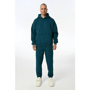 Custom Men's Heavy Weight Cotton 2-Piece <b>Oversized</b> Hoodie Print Sweat Suit Sports <b>Joggers</b> Set for Winter at Wholesale Price - Product Image 5