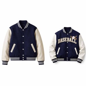 Veste de baseball universitaire pour hommes, aspect attrayant, patchwork en laine sur le devant, qualité fine, légère - Product Image 3
