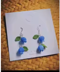 Pendientes de microcrochet con hilo DMC, joyería de ganchillo con frutas, colgantes de algodón, lichi, fresa, melocotón - Product Image 4