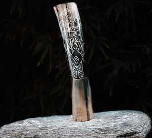 Cuerno vikingo para beber vino cuerno para beber taza de cuerno de búfalo rara y antigua a la venta - Product Image 3