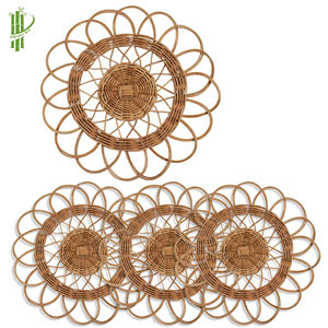 Napperon en rotin en osier naturel fait à la main et plaque de chargeur décor à la maison - Product Image 5