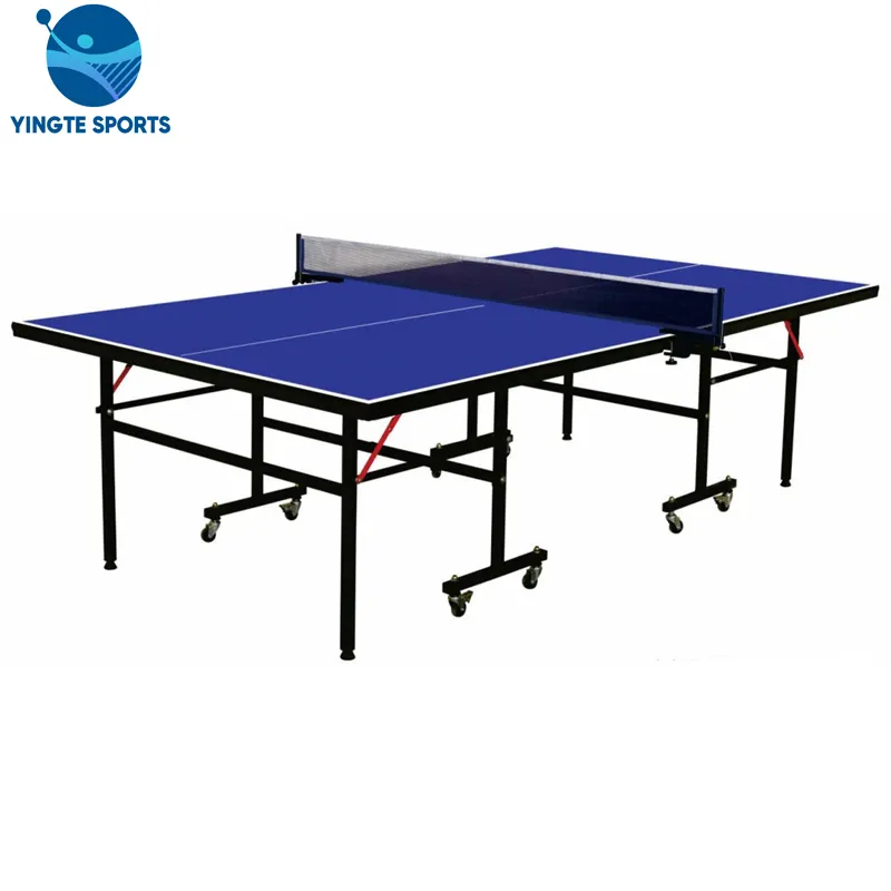 इंडोर पिंग पोंग 15एमएम एमडीएफ 8 व्हील फोल्डेबल रिमूवेबल टेबल टेनिस टेबल