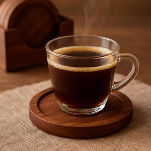 Posavasos para servir té bebidas jugos aperitivos Mesa decorativa forma redonda acabado Natural hogar Oficina restaurantes uso posavasos - Product Image 2