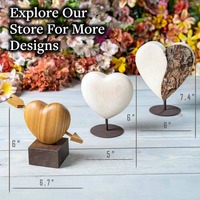 Cadeau de condoléances personnalisé en bois, design moderne, souvenir, nature morte, cœur vertical suspendu, fait main, décoratif, Noël