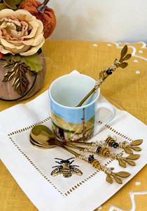 ชุดช้อนรูปผึ้งประดับด้วยใบไม้หรูหราเครื่องใช้บนโต๊ะอาหารสีทองหรือสีเงินที่ทันสมัยเหมาะสำหรับใช้ในห้องครัวและรับประทานอาหาร - Product Image 3