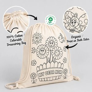Sac de sport en corde colorable écologique Honey Mommy 35x40 cm personnalisable pour usage quotidien et publicité - Product Image 2