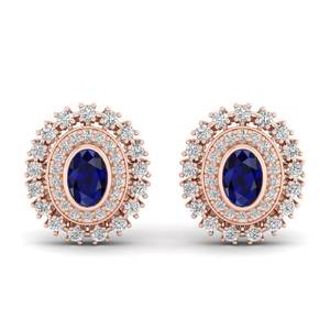 REYES คุณภาพสูงแฟชั่น 925 เงินสเตอร์ลิงสีฟ้าไพลินพลอยต่างหูสตั๊ดผู้หญิงหรูหราหมั้นของขวัญเครื่องประดับ - Product Image 5