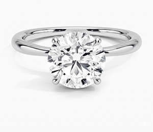 Anillo de Compromiso con Diamante de Corte Brillante Redondo, Clásico para Mujer, Diamantes Cultivados en Laboratorio - Product Image 1