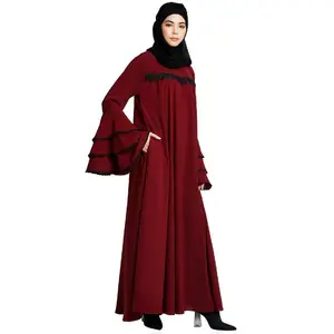 Nueva llegada 2024 Dubai estilo árabe Abaya señoras manga larga vestido musulmán mujeres Abayas venta al por mayor OEM