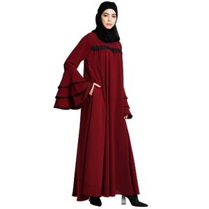 Nouveauté 2024 Dubaï Style arabe Abaya dames à manches longues robe musulmane femmes Abayas en gros OEM - Product Image 1