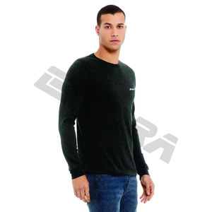 Vente en gros de chemises de loisirs à séchage rapide pour hommes, chemises d'entraînement confortables et respirantes à col rond, t-shirt à manches longues de couleur unie - Product Image 3