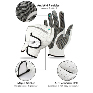 Venta al por mayor de guantes de golf de cuero suave Premium con logotipo personalizado equipo de entrenamiento transpirable para deportes de alta calidad - Product Image 4