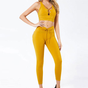 New Women's Yoga Pant Sports <b>Bra</b> Set High Stretch Spandex/Nylon Four-Way Stretch Eco-Friendly Breathable Gym Fitness Active Wear - Product Image 1