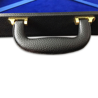 Maçonnique Regalia Noir Faux Cuir Tablier Maçonnique Étui Souple avec Poignée Noir Standard Maçonnique Regalia MM WM Tablier Cas