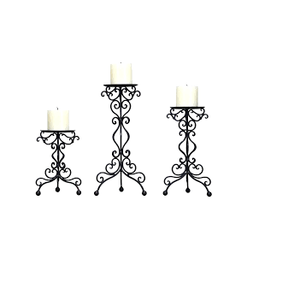 Bougie en métal de créateur traditionnel support votif pièce maîtresse de table noire pour la décoration de la maison support de photophore - Product Image 2