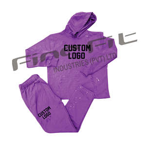 Ensemble de pantalons de survêtement évasés à capuche avec logo personnalisé pour hommes Survêtement de jogging de gymnastique solide brodé Sports d'hiver respirants-Personnalisé - Product Image 2