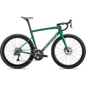 SL8 pour Pro Di2 Road Race Bike Pin Green/White City Style avec fourche en aluminium et frein à disque - Product Image 1