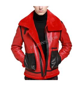 <b>Mens</b> Shearling B3 Flight <b>Jacket</b> Real <b>Sheepskin</b> Leather <b>Jacket</b> Aviator <b>Flying</b> Bomber Vintage Warm Filling Fur Fashion Coat <b>Jacket</b> - Product Image 1