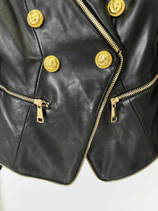 Chaqueta de piel sintética para mujer, chaqueta universitaria de motocicleta negra, abrigo de motociclista Vintage transpirable a la moda - Product Image 6