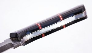 Couteau de chasse fait main en acier damas manche en bois de rose de haute qualité couteau de poche de taille personnalisée avec lame en acier au carbone de qualité bricolage - Product Image 4