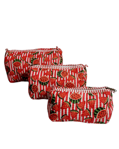 Pochette de voyage réutilisable en coton matelassé |   Sac de Cosmétiques Écologique Résistant à l'Eau Léger avec Fermeture Éclair - Product Image 2