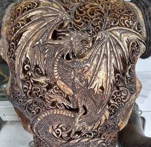 Crânes de buffle et de bélier artisanaux avec cornes Décoration murale et support artisanal exquis avec élégance culturelle - Product Image 5