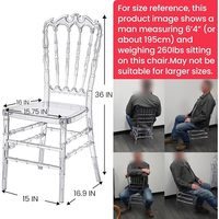 Set mit 4 eleganten Acryl-Esszimmers tühlen mit Rückenlehne Transparenter Ghost Clear Crystal Chiavari Event-Stuhl für Hochzeiten