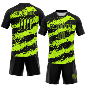 Uniforme de Voleibol Sublimado de Alta Calidad, Transpirable, Personalizado, Negro y Verde, al por Mayor, Conjunto de Camiseta y Pantalones Cortos para Hombre - Product Image 1