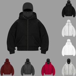 Sudadera con Capucha de Invierno de Alta Calidad, Gruesa, Extragrande, con Cremallera Completa, para Hombre, con Capucha con Máscara, Hombros Caídos, Cálida, de Forro Polar - Product Image 6